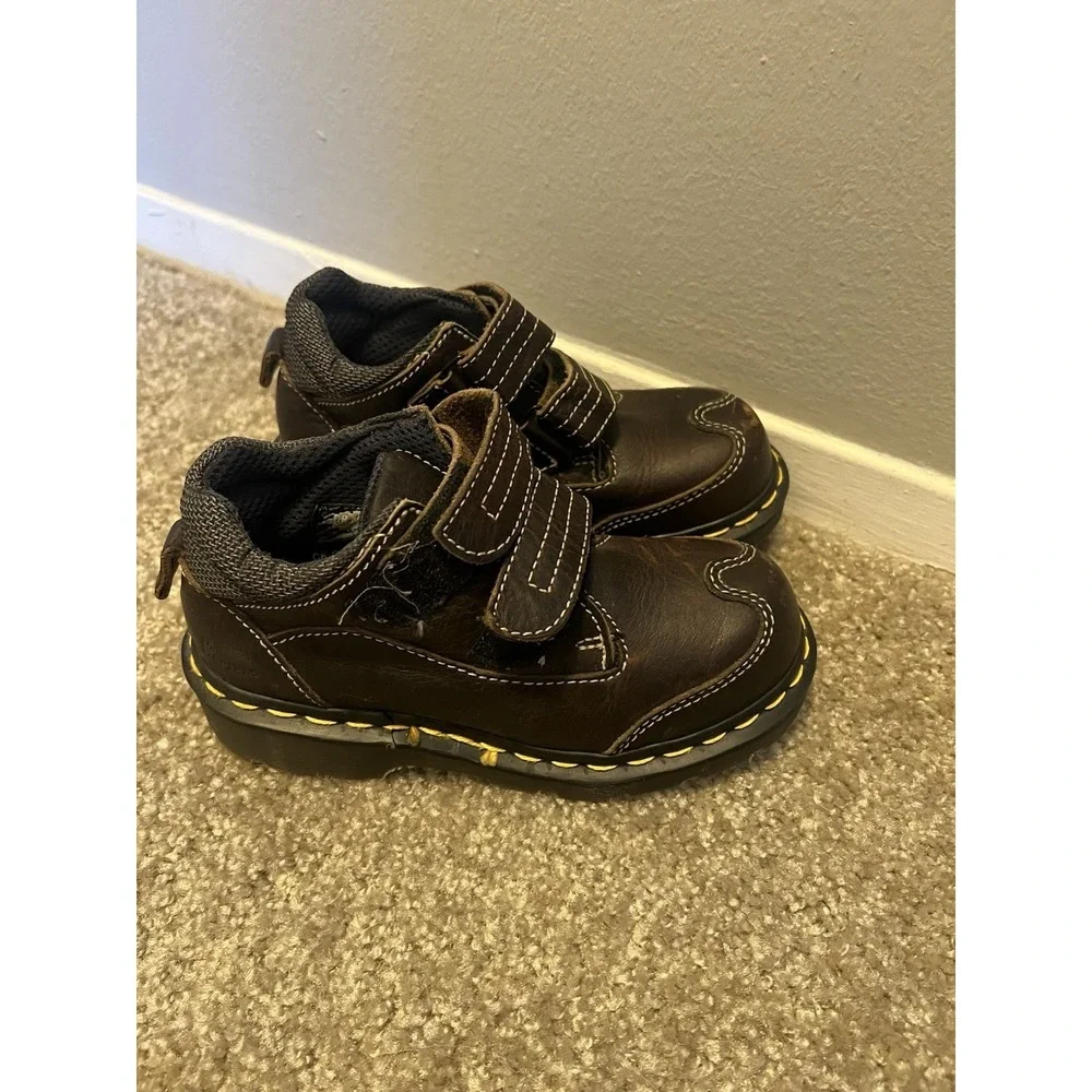 Dr Martens Kids 9852‎ Brown Leather Oxford Shoes 13 Made In England - Picture 9 of 9